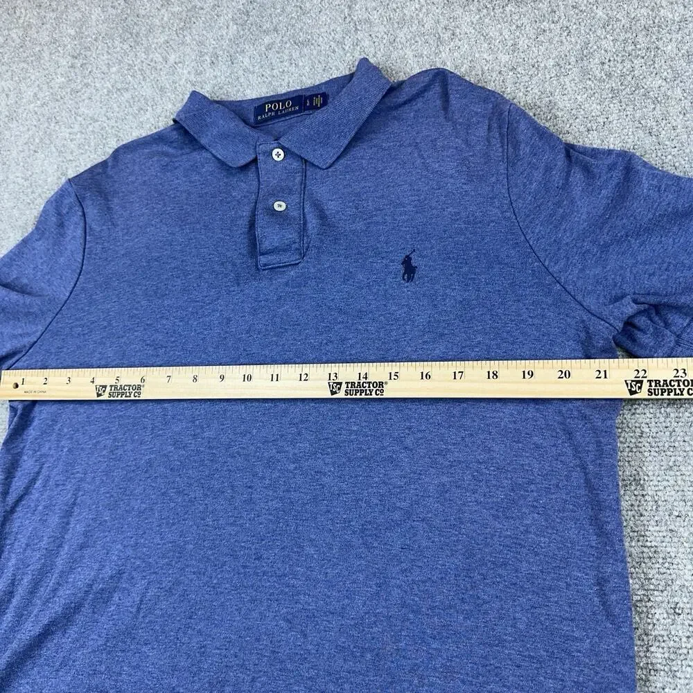Polo Ralph Lauren Polo Shirt Mens L Heather Blue Pony Logo Classic Preppy Casual